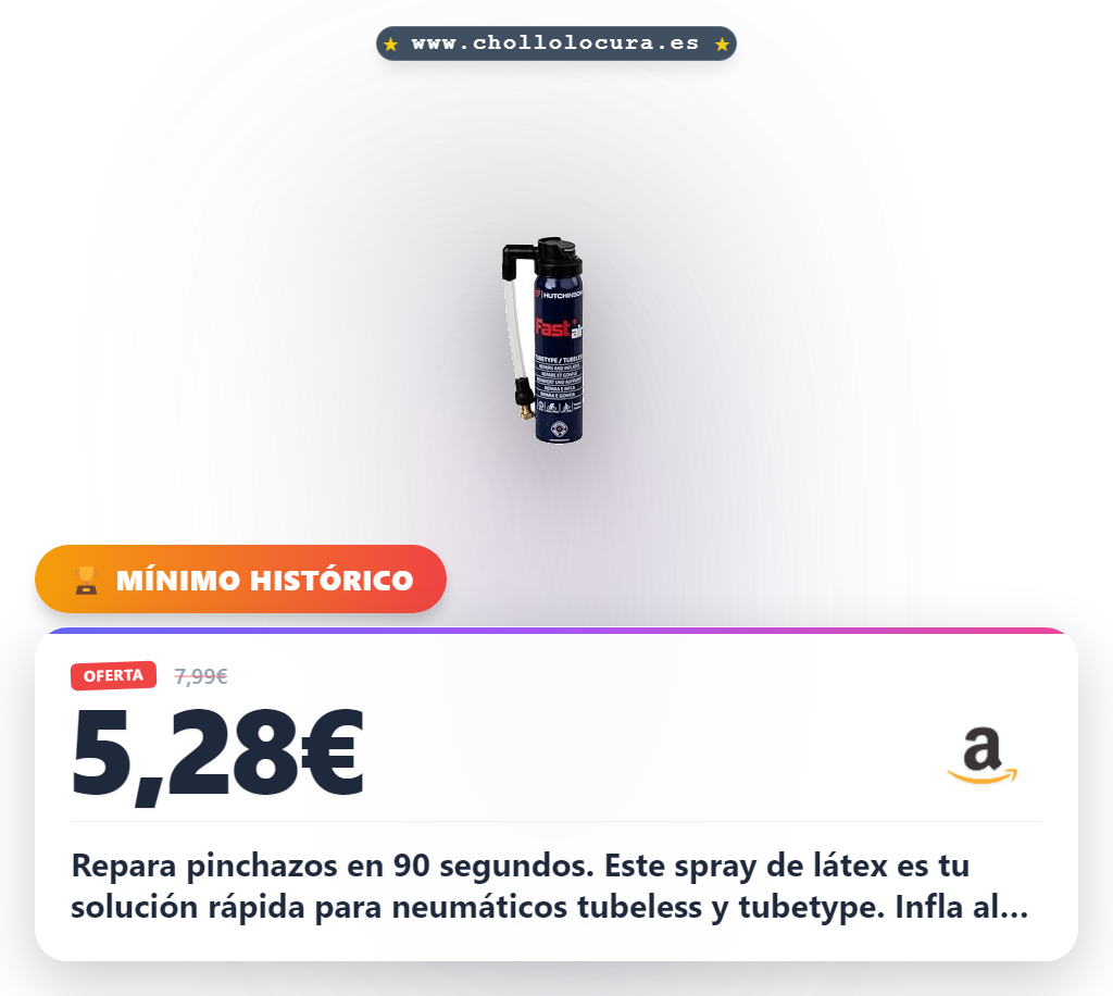 Aprovecha este spray reparador de pinchazos para neumáticos tubeless y tubetype en 90 segundos