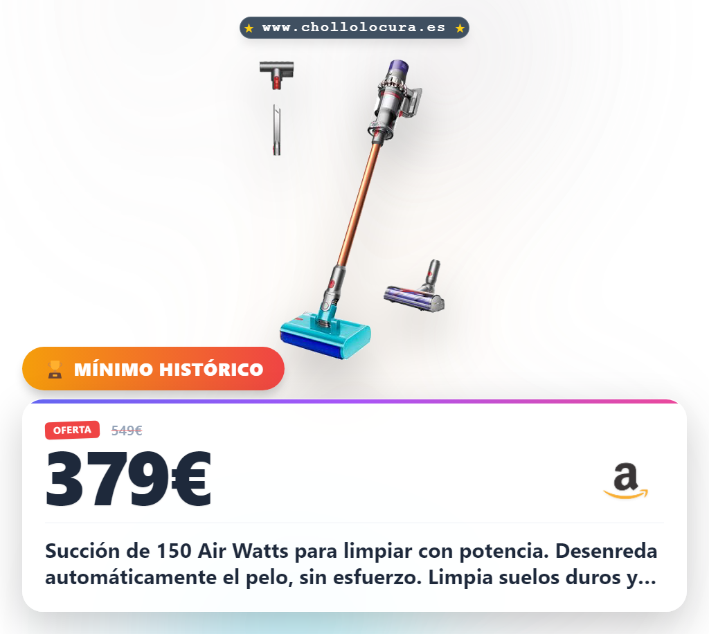 Dyson Cyclone V10 Submarine™ Aspiradora y Fregona Sin Cable – 150 Air Watts, hasta 60 min de autonomía, Suelos Duros, tecnología antienredos