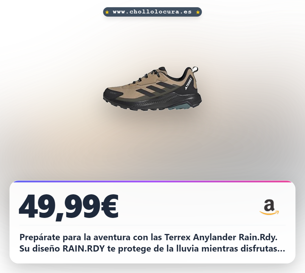 Aprovecha las zapatillas adidas Terrex Anylander Rain.Rdy en Cardboard/Black, Talla 42 EU, ¡un auténtico chollo!