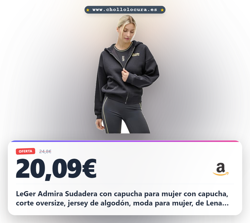 Aprovecha la Sudadera con Capucha LeGer oversize para mujer, corte holgado y algodón al mejor precio.