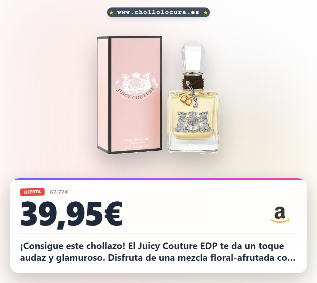 Logra llevarte el Perfume Juicy Couture Floral-Afrutado de Lujo para mujeres al mejor precio del año