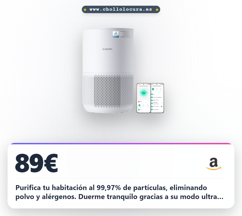 Consigue el purificador de aire Xiaomi HEPA inteligente compacto con modo sueño silencioso al mejor precio