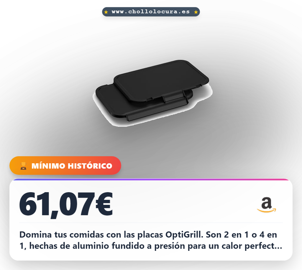 Consigue las placas Tefal OptiGrill 2 en 1 y 4 en 1 de aluminio antiadherente al mejor precio del año para asar alimentos delicados