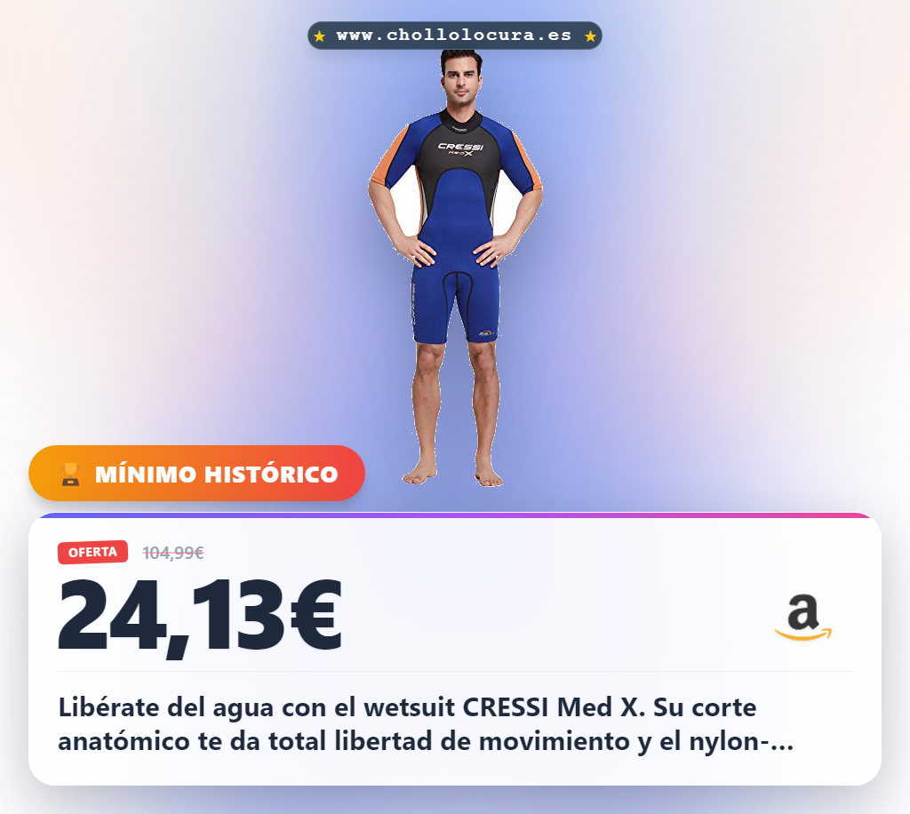 Ahorra con el Wetsuit CRESSI Med X Man Shorty 2.5mm Blue/Orange, con diseño anatómico y máxima calidad en oferta.