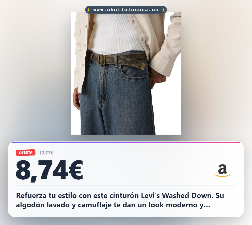 Consigue los cinturones Levi's de camuflaje Phalarope tela de algodón lavado y ajuste perfecto al mejor precio