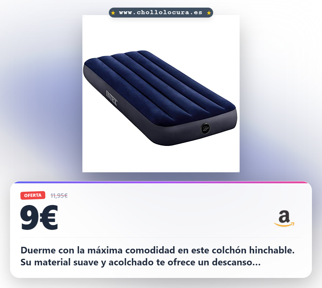 Aprovecha este colchón hinchable Intex Dura-Beam Classic Downy 76x191cm en oferta histórica