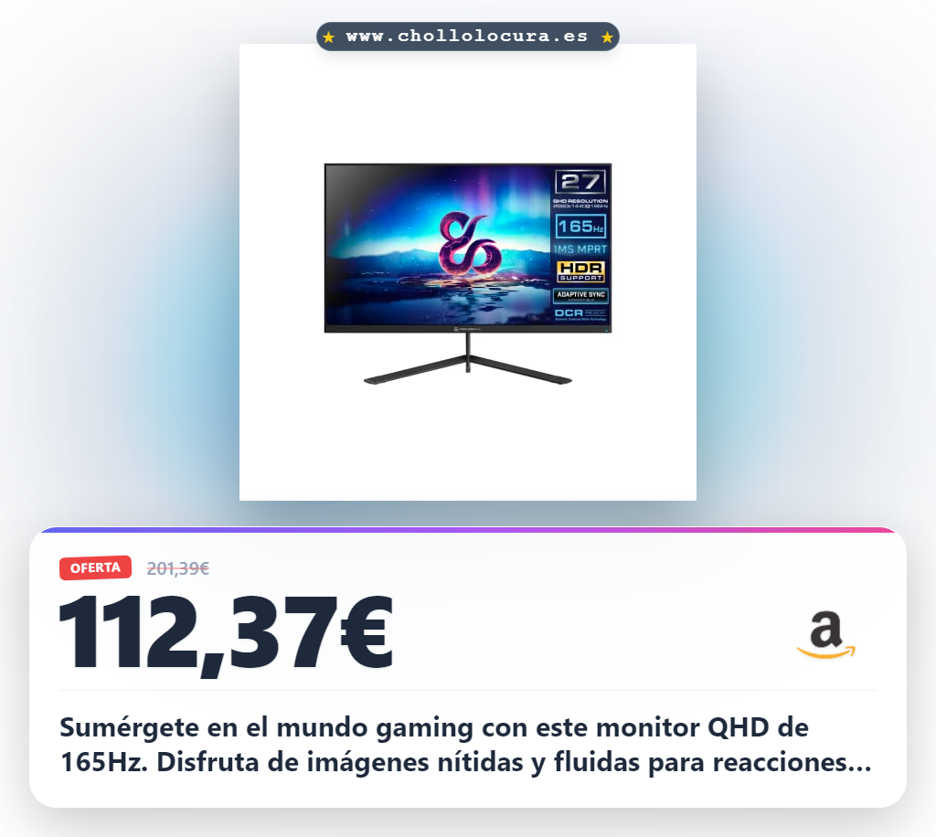 Consigue el monitor gaming NEWSKILL Icarus 27 pulgadas QHD 165Hz con G-Sync y FreeSync al mejor precio