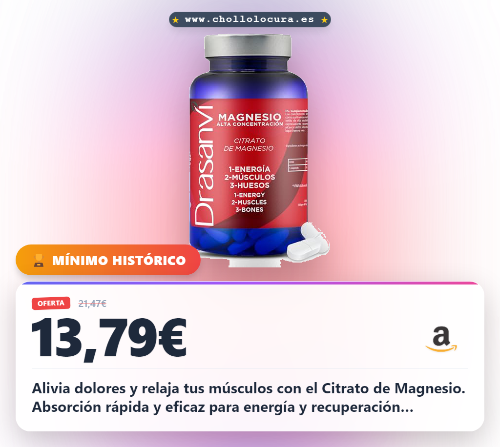 Aprovecha el Citrato de Magnesio Alta Concentración para energía y músculos en oferta histórica