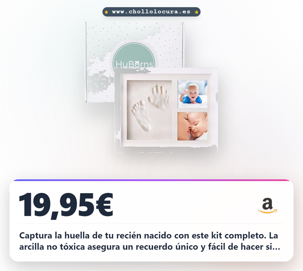 Captura la huella de tu recién nacido con este kit completo. La arcilla no tóxica asegura un recuerdo único y fácil de hacer sin complicaciones. Regala este emotivo cuadro y atesora un momento inolvidable.