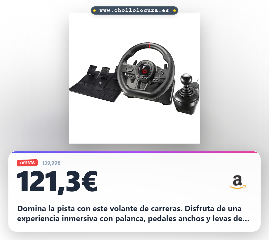 Aprovecha el volante Superdrive GS650-X con palanca y pedales para PS4 Xbox Series X/S en oferta histórica