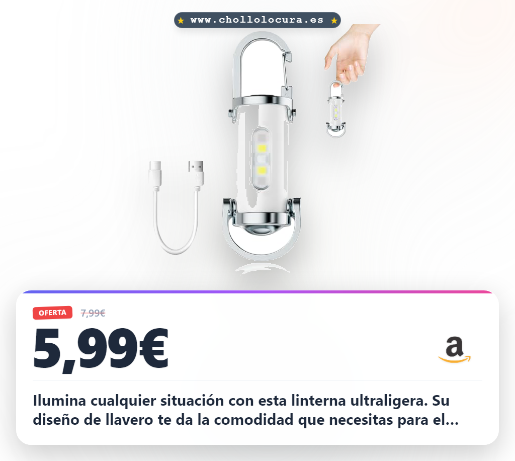 Aprovecha la linterna mini TaimeiMao 1200LM ultrabrillante en oferta: recargable, impermeable y perfecta para camping y auto
