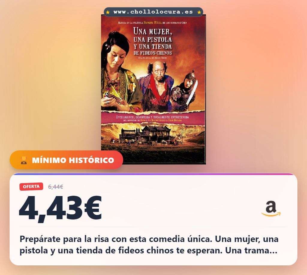 Compra ahora el DVD de Una Mujer Una Pistola y Tienda De Fideos Chinos en oferta histórica