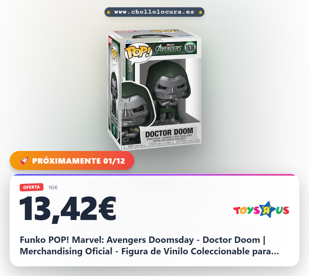 Funko POP! Marvel: Avengers Doomsday - Doctor Doom | Merchandising Oficial - Figura de Vinilo Coleccionable para Decoración - Regalo Friki de Cumpleaños