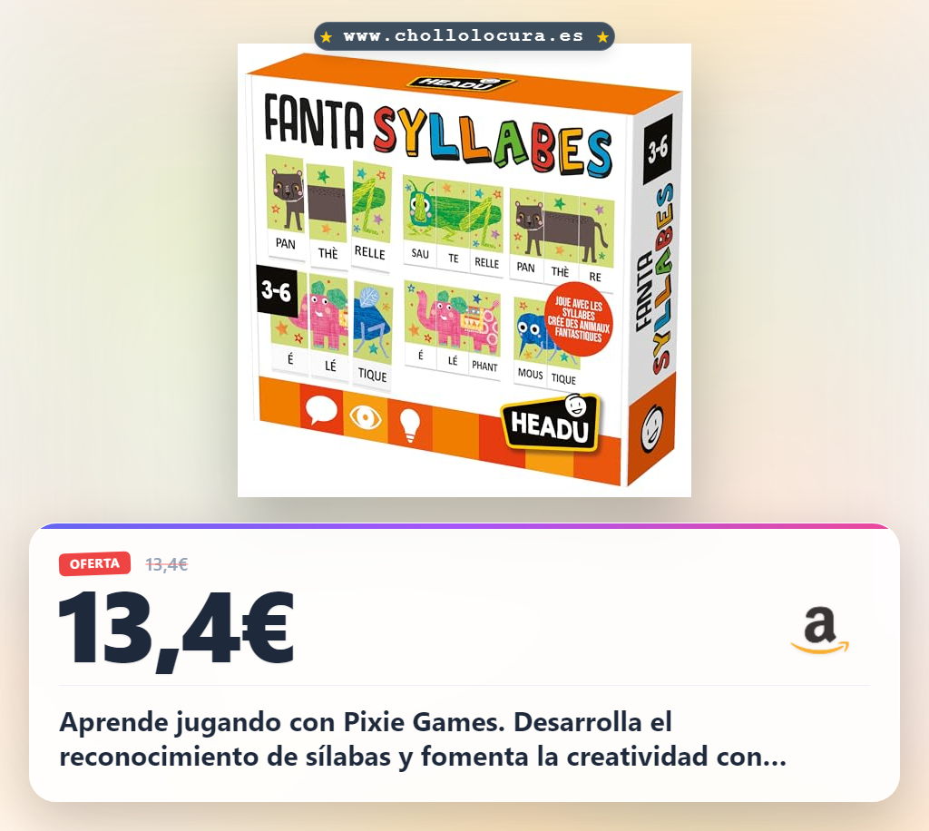 Aprovecha este juego educativo para niños de 3 a 6 años y aprende sílabas al mejor precio