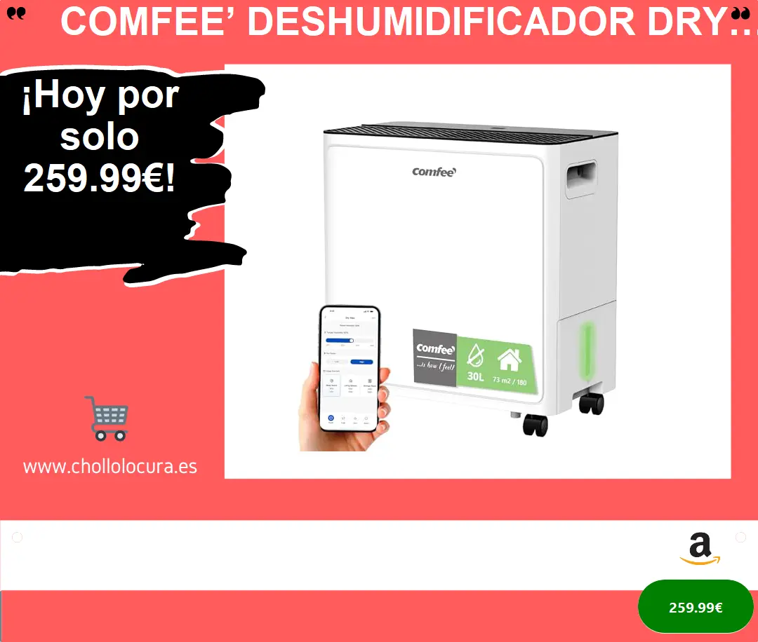 ¡Deshumidificador 30L para 73m²! 2 en 1 + App Control | Eco-friendly | Ideal para sótanos y oficinas