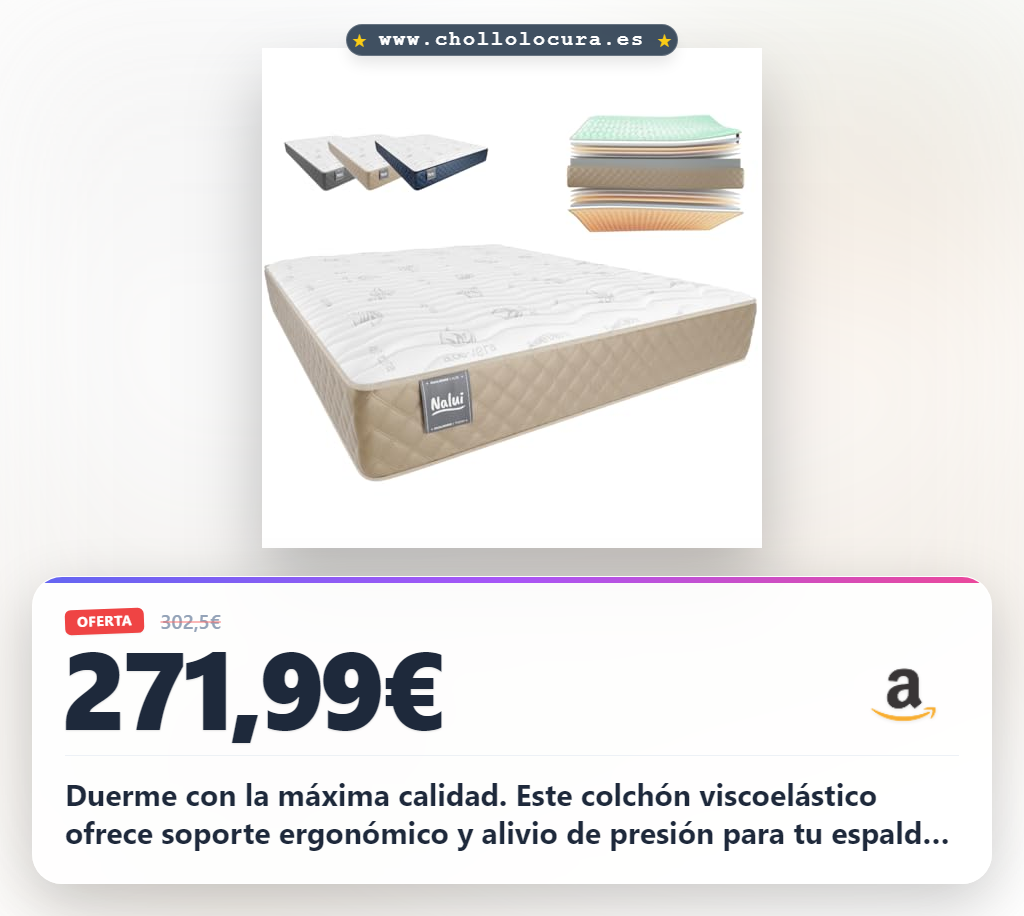 Aprovecha el colchón Viscoelástico Mulhacen DualSense 200x200 con GravityFoam y doble cara en oferta
