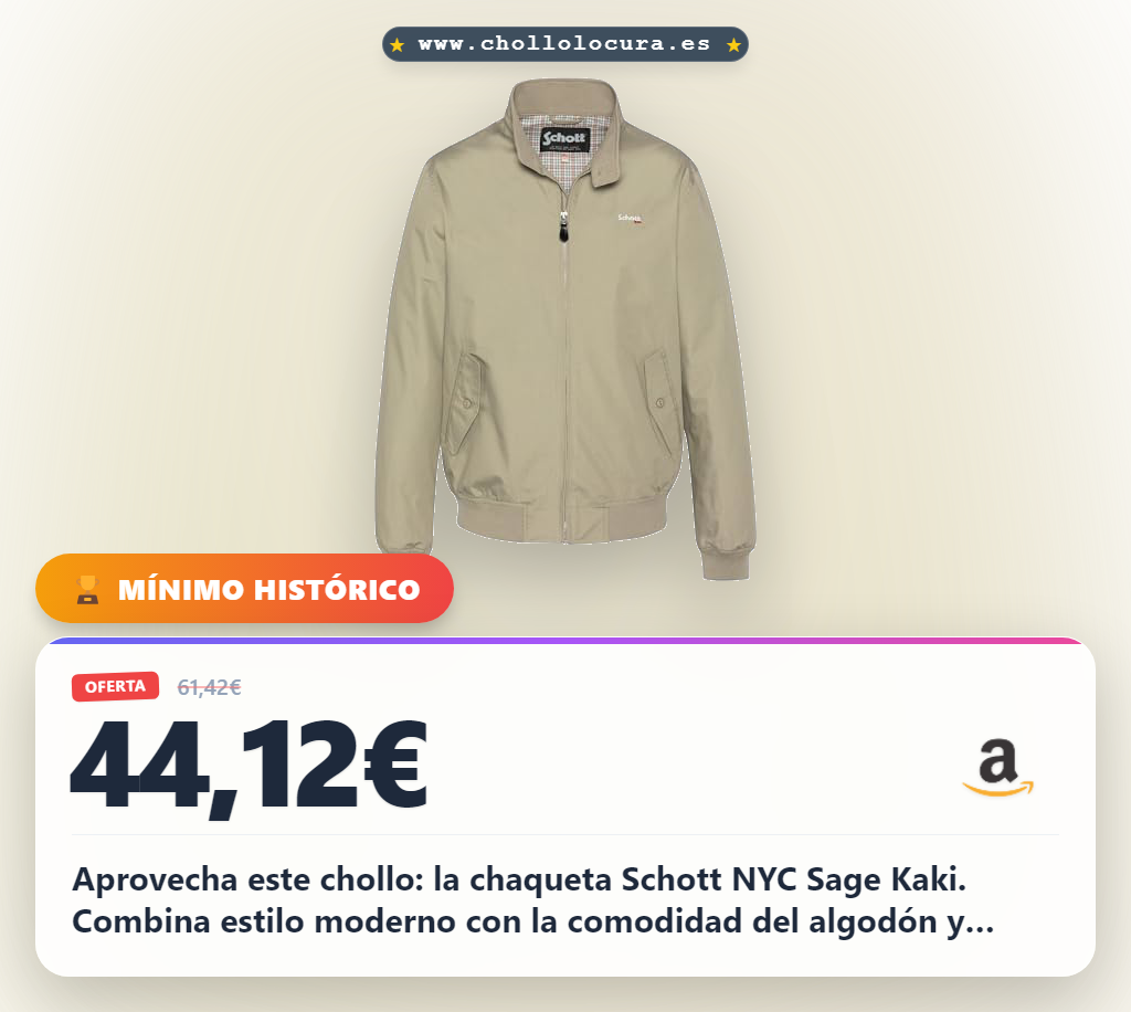 Ahorra en la Chaqueta para hombre Schott NYC Sage Kaki: diseño moderno y calidad al mejor precio