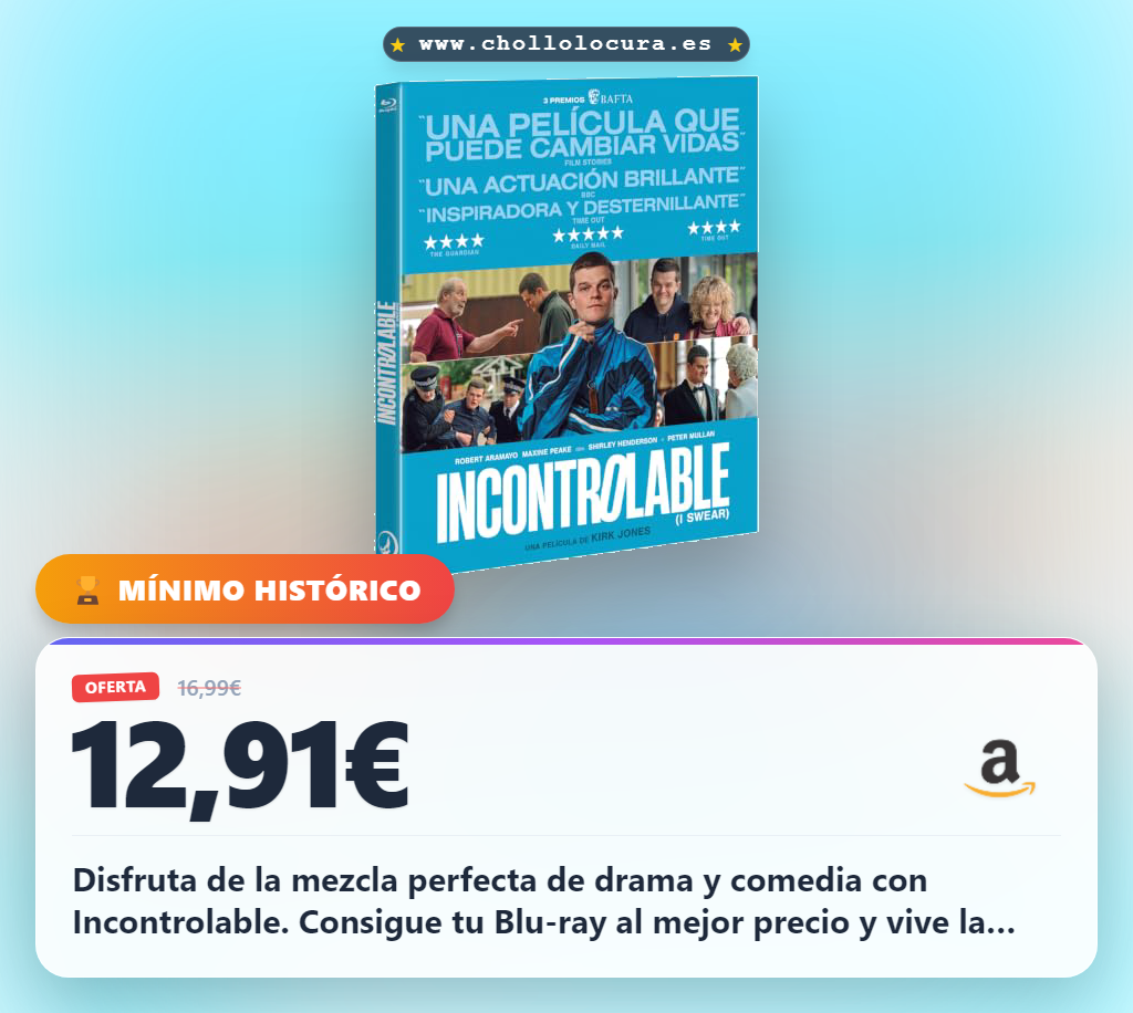 Disfruta de la mezcla perfecta de drama y comedia con Incontrolable. Consigue tu Blu-ray al mejor precio y vive la experiencia en casa. ¡No dejes pasar este chollo y haz tu pedido antes de que se agote!