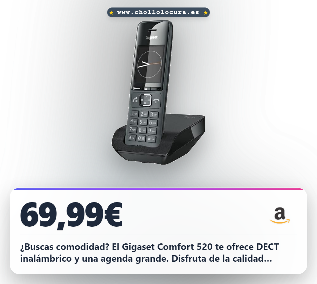 Llévate el Gigaset Comfort 520 Teléfono DECT Inalámbrico: diseño MEGA y agenda grande a precio de chollo.