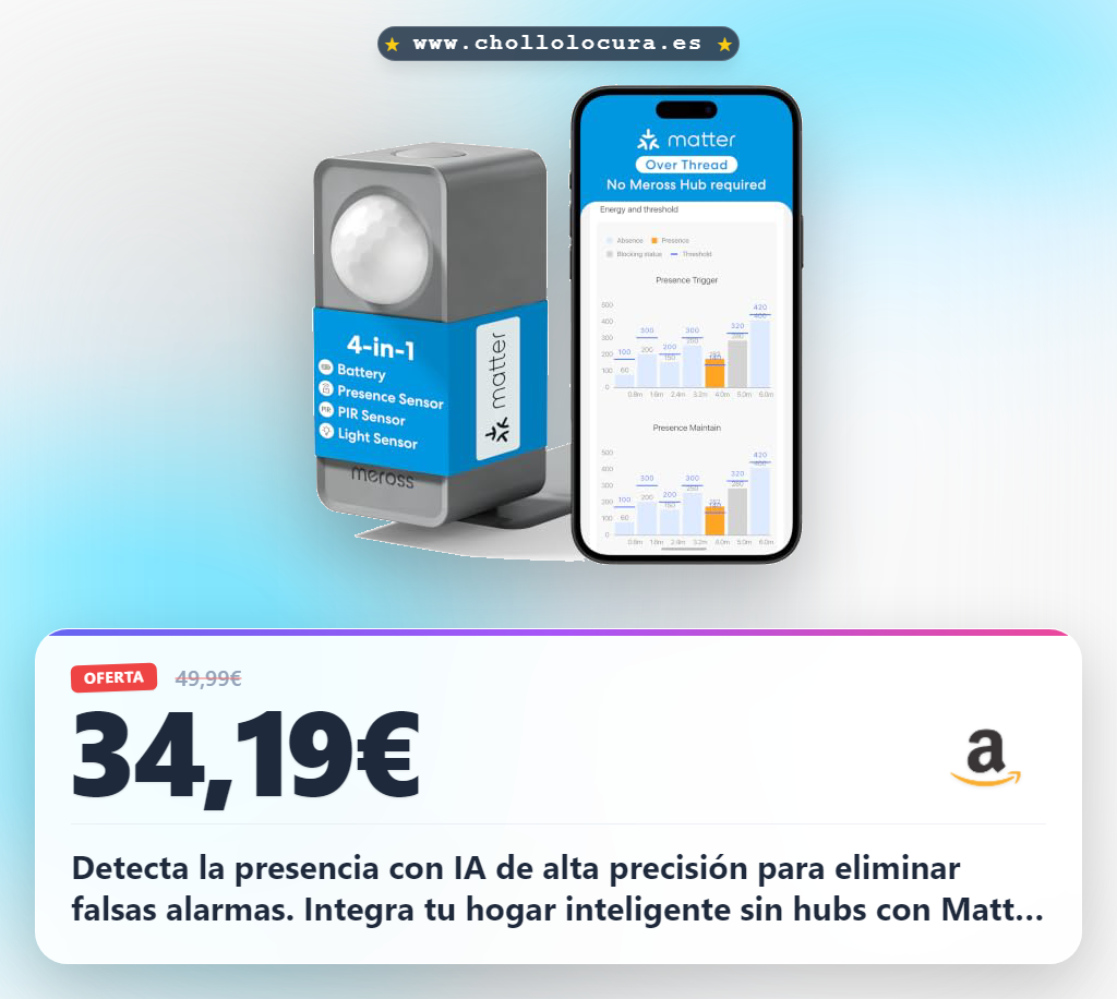 Aprovecha el detector de presencia Meross con control de 3 zonas y tecnología Matter over Thread para un hogar inteligente seguro