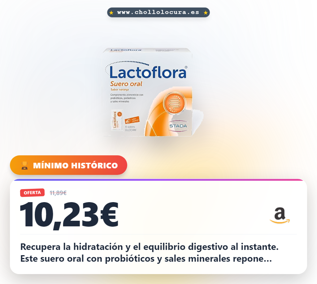Aprovecha este suero oral con probióticos y sales minerales para hidratación y equilibrio digestivo en oferta