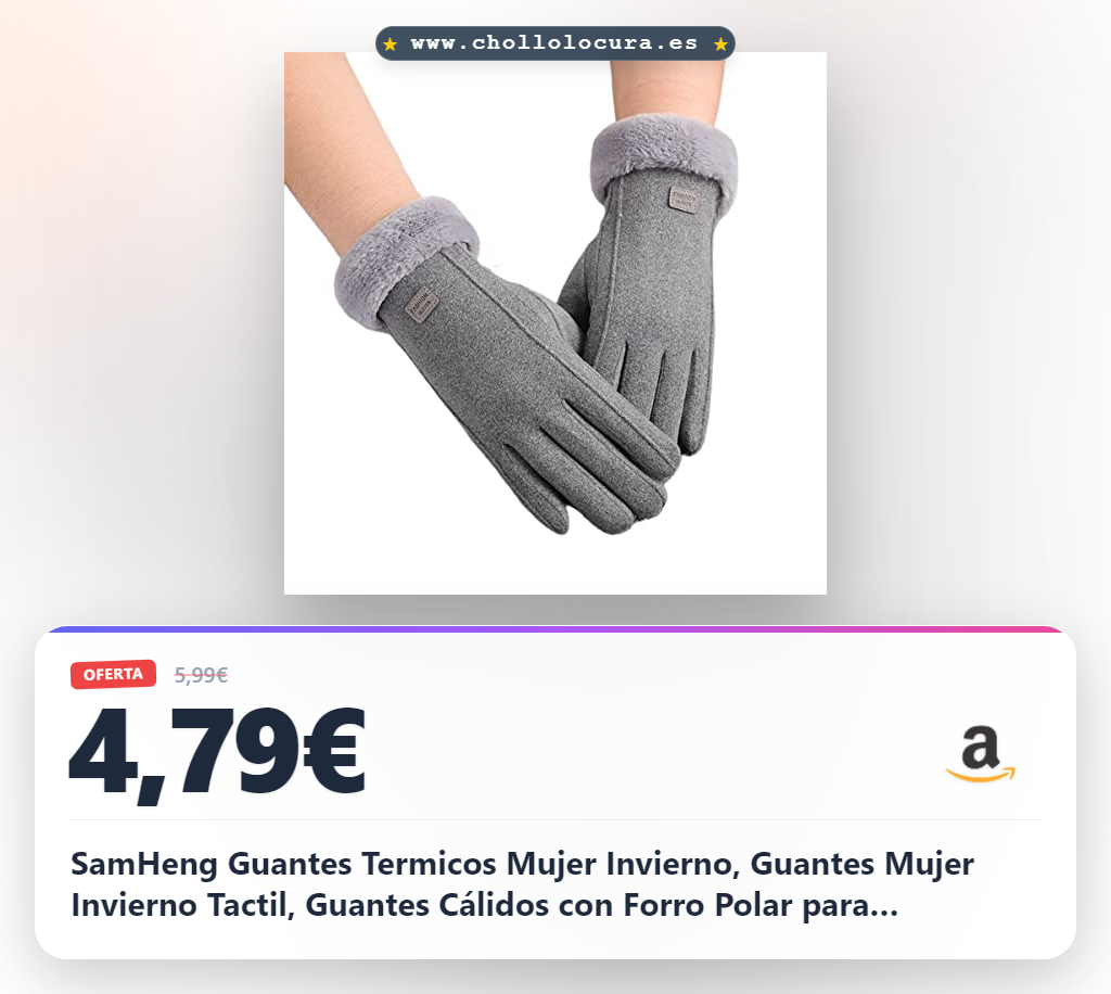 SamHeng Guantes Termicos Mujer Invierno, Guantes Mujer Invierno Tactil, Guantes Cálidos con Forro Polar para Conducción Correr Senderismo Esquiar Aire Libre Frio Guantes(Gris)