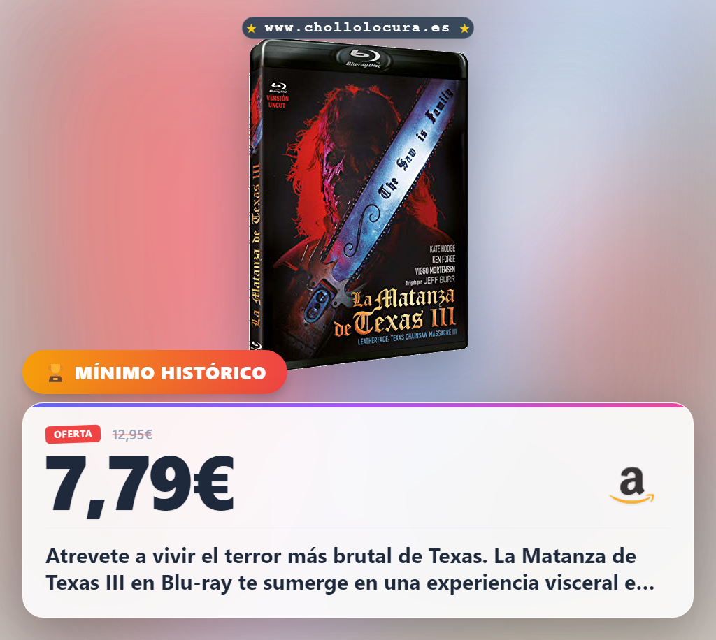 Descubre La Matanza de Texas III BD 1990 Leatherface en oferta histórica al mejor precio
