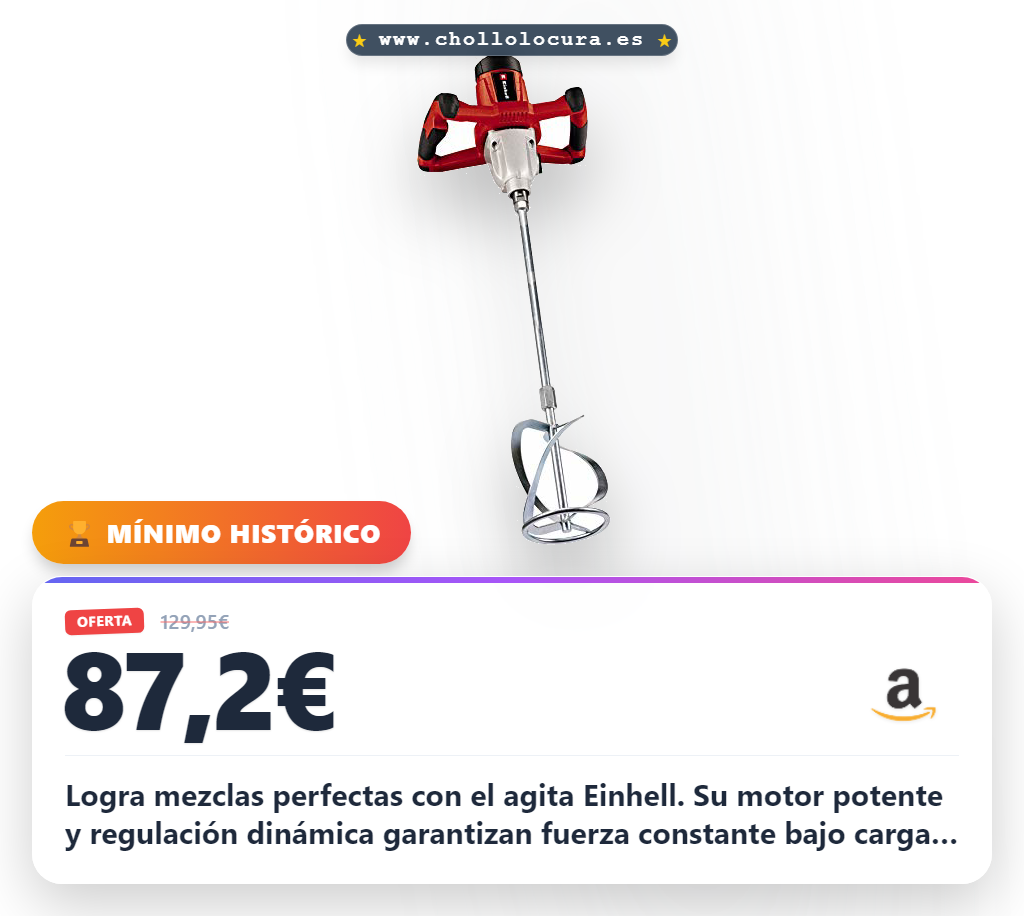 Logra el Agitador de mortero y pintura Einhell TE-MX 1600-2 CE con potencia y regulación dinámica al mejor precio