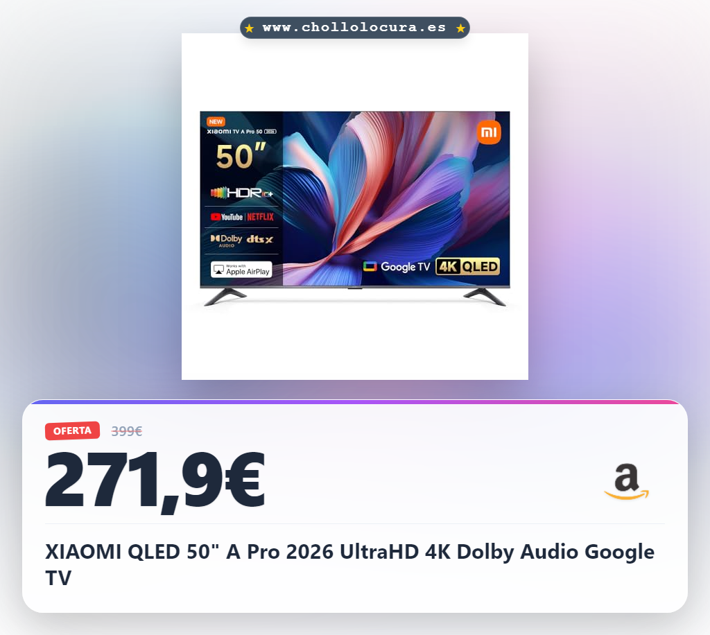 ¡Descubre el mejor XIAOMI QLED 50 4K Dolby Audio con Google TV!