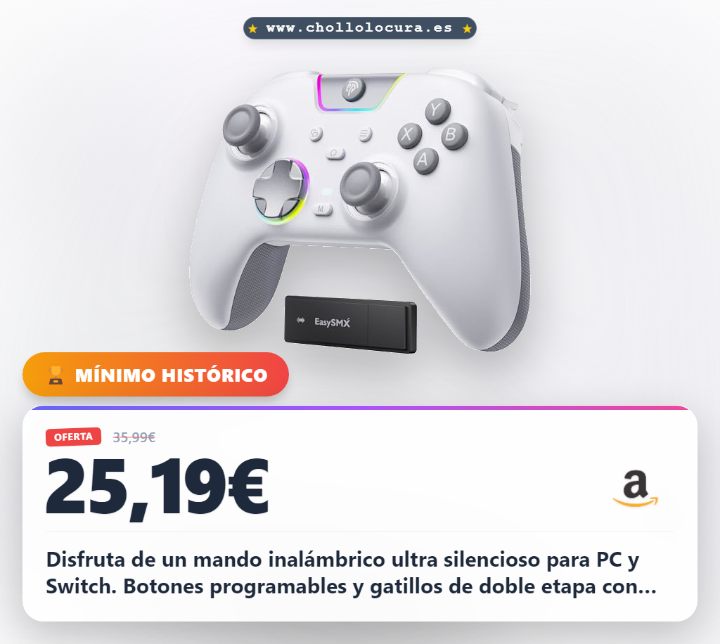Consigue el mando inalámbrico EasySMX X05 Pro con gatillos de doble etapa y joysticks Hall en oferta