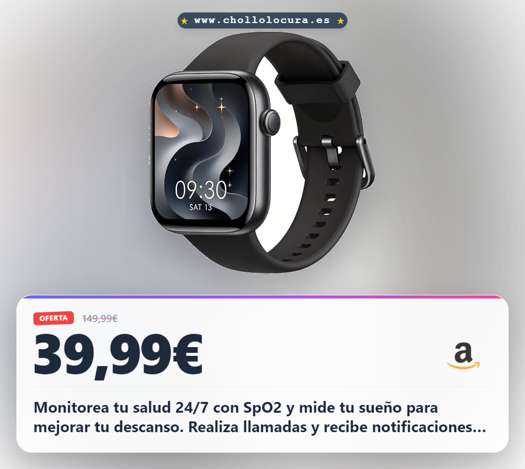 Aprovecha el smartwatch AOYBWK con llamadas Bluetooth y 140 modos deportivos a precio de chollo