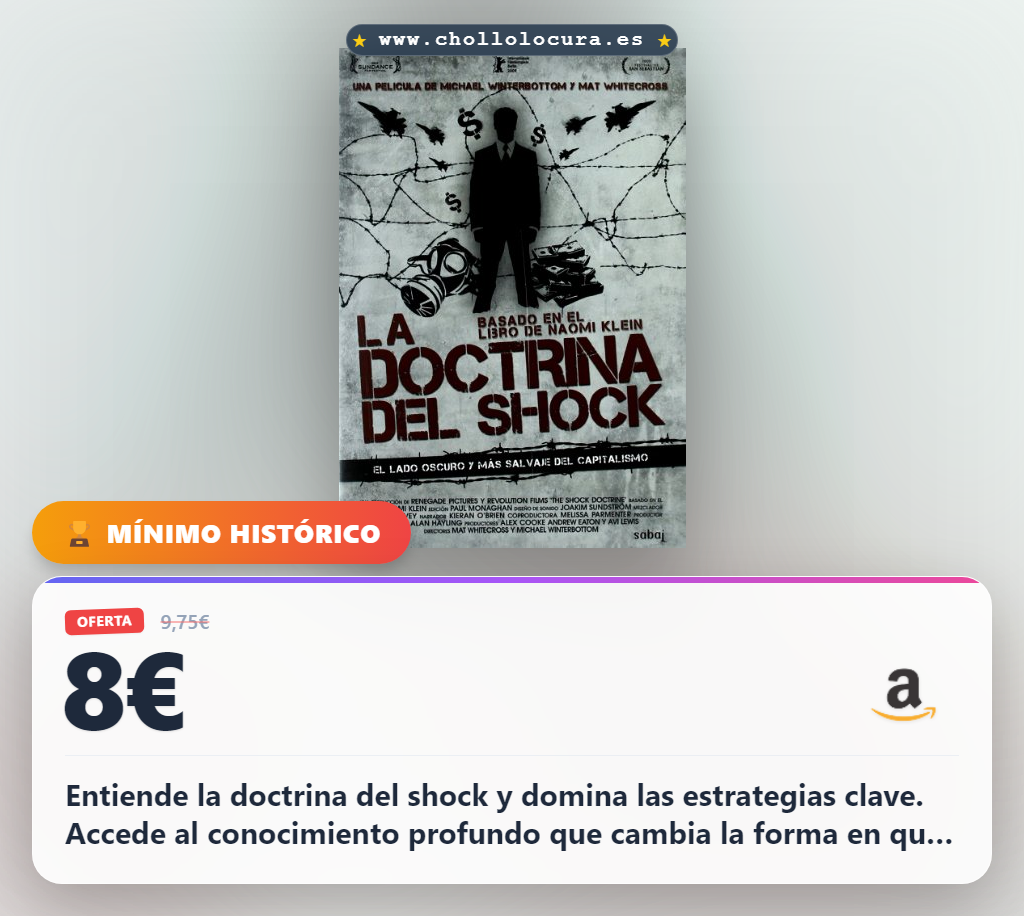 Disfruta de La doctrina del shock en DVD al mejor precio de oferta histórica