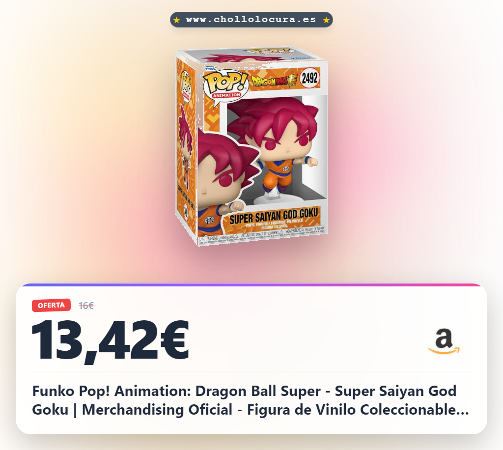 Funko Pop! Animation: Dragon Ball Super - Super Saiyan God Goku | Merchandising Oficial - Figura de Vinilo Coleccionable para Decoración - Regalo Friki de Cumpleaños