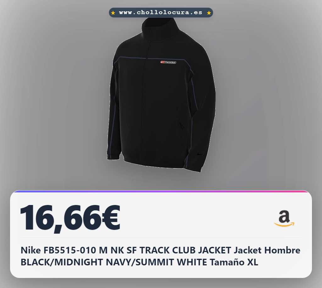Nike FB5515-010 M NK SF TRACK CLUB JACKET Jacket Hombre BLACK/MIDNIGHT NAVY/SUMMIT WHITE Tamaño XL