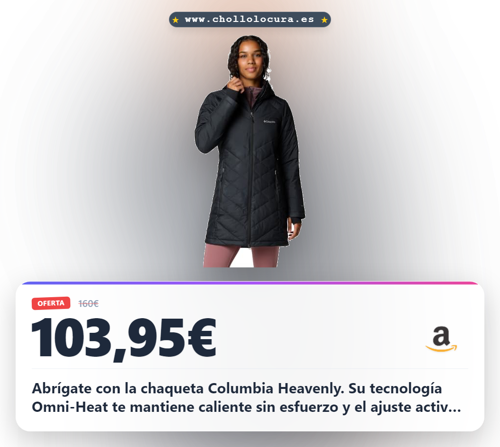 Adquiere la chaqueta Columbia larga con Omni-Heat para mujer y capucha a precio de chollo