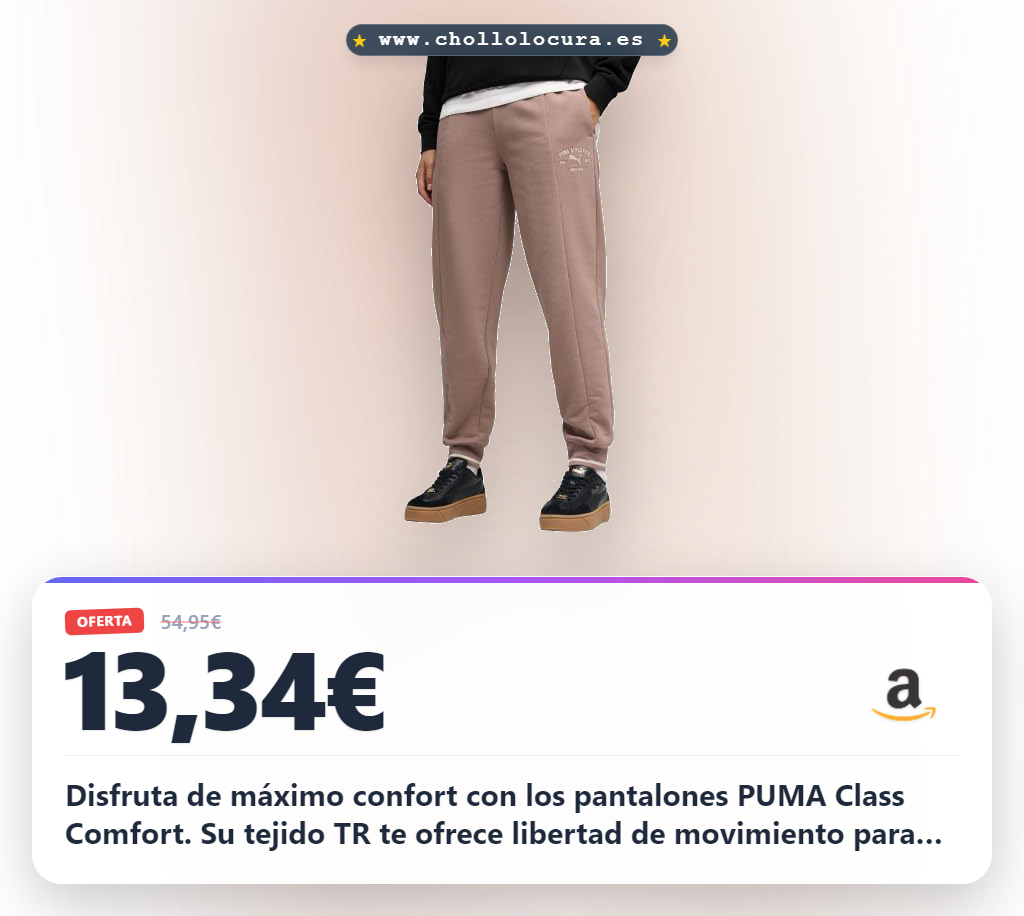 Ahorra Pantalones Deportivos PUMA Class Comfort TR cl Sandstone en oferta histórica. ¡Tu estilo al mejor precio!