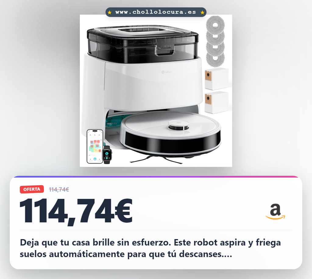Aprovecha el robot aspirador y fregasuelos LEFANT M210 N5 en oferta histórica