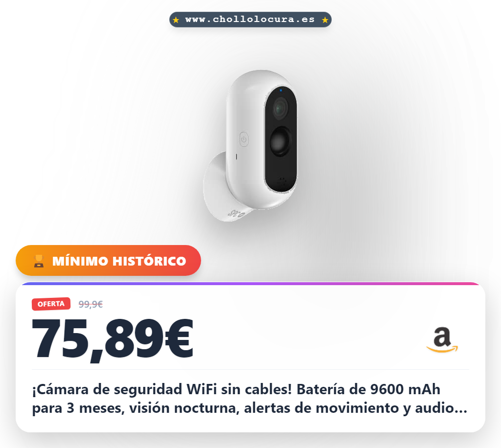 ¡Cámara WiFi 3 Meses Batería! SPC Magnes 3 – IP65, Nocturna, Detección Movimiento y Audio Bidireccional