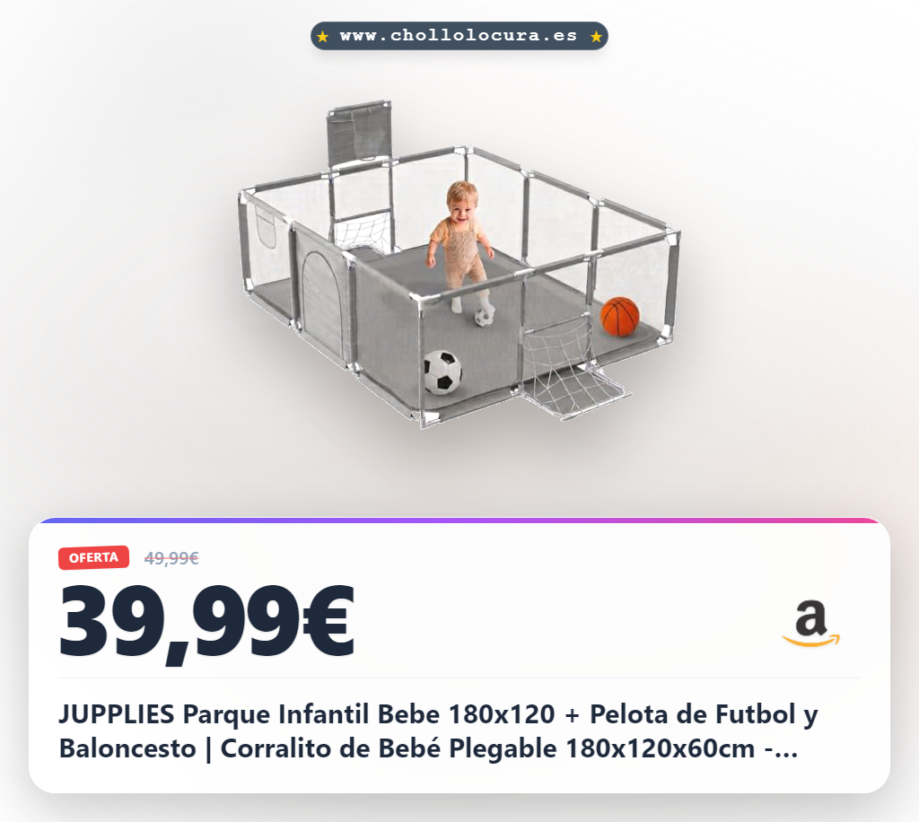 JUPPLIES Parque Infantil Bebe 180x120 + Pelota de Futbol y Baloncesto | Corralito de Bebé Plegable 180x120x60cm - Parque de Juegos Bebé Con Malla Transpirable