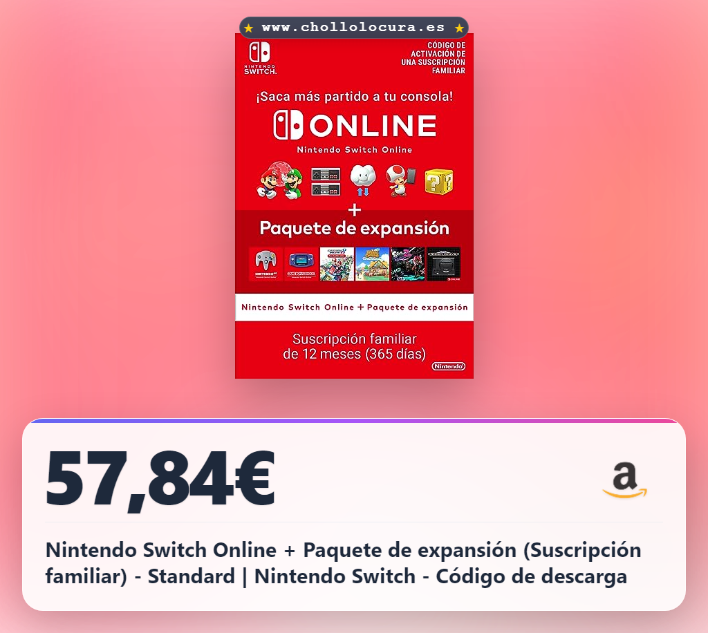 Nintendo Switch Online + Paquete de expansión (Suscripción familiar) - Standard | Nintendo Switch - Código de descarga