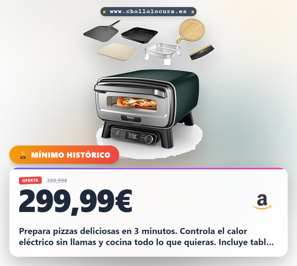 Aprovecha el horno de pizza en 3 minutos con pack exclusivo y piedra de 30 cm al mejor precio