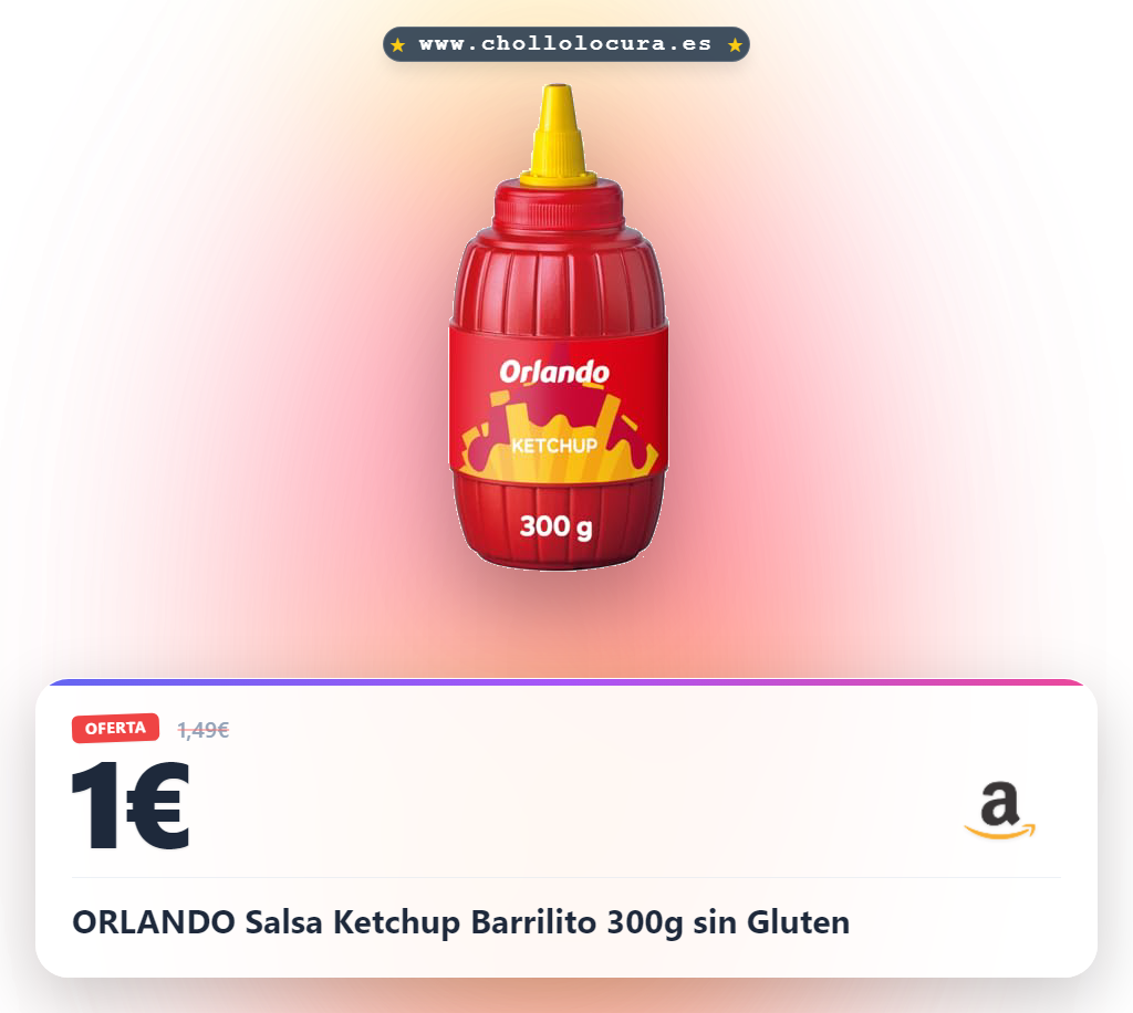 ORLANDO Salsa Ketchup Barrilito 300g sin Gluten