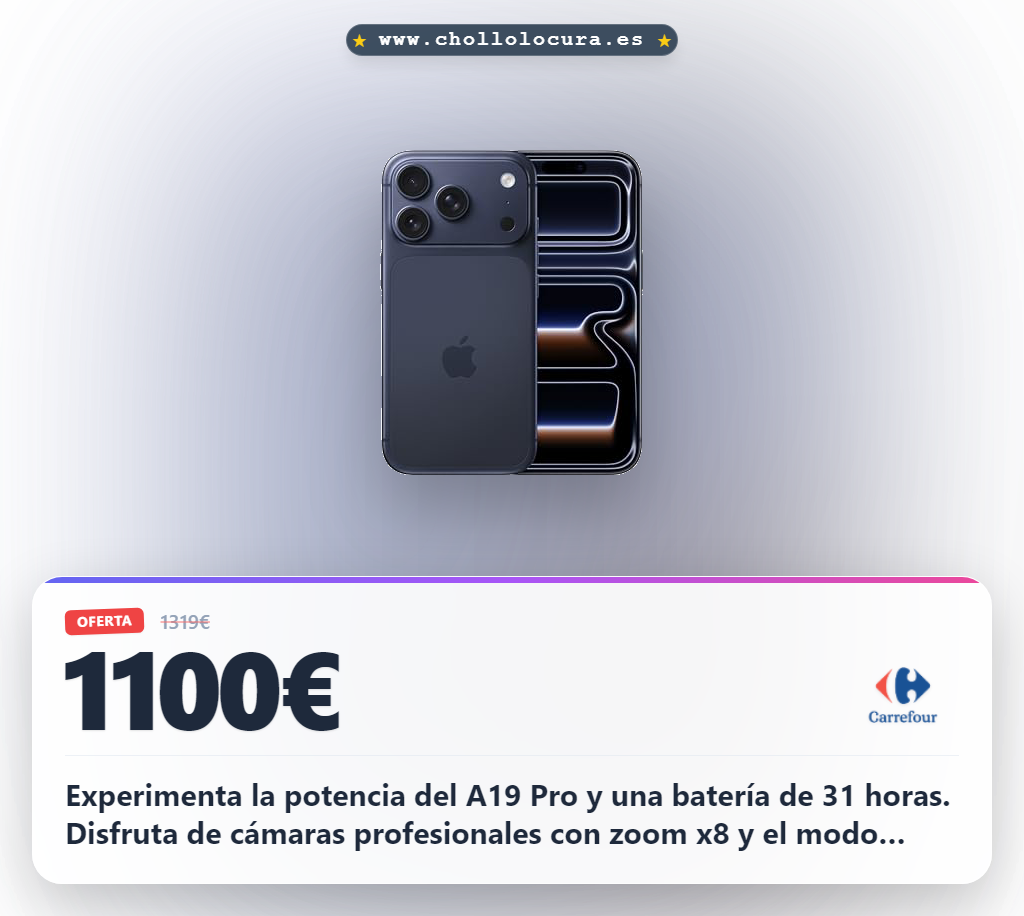 Experimenta la potencia del A19 Pro y una batería de 31 horas. Disfruta de cámaras profesionales con zoom x8 y el modo Center Stage. Diseño Unibody resistente y carga ultrarrápida en solo 20 minutos. La inteligencia que necesitas, al alcance de tu mano.
