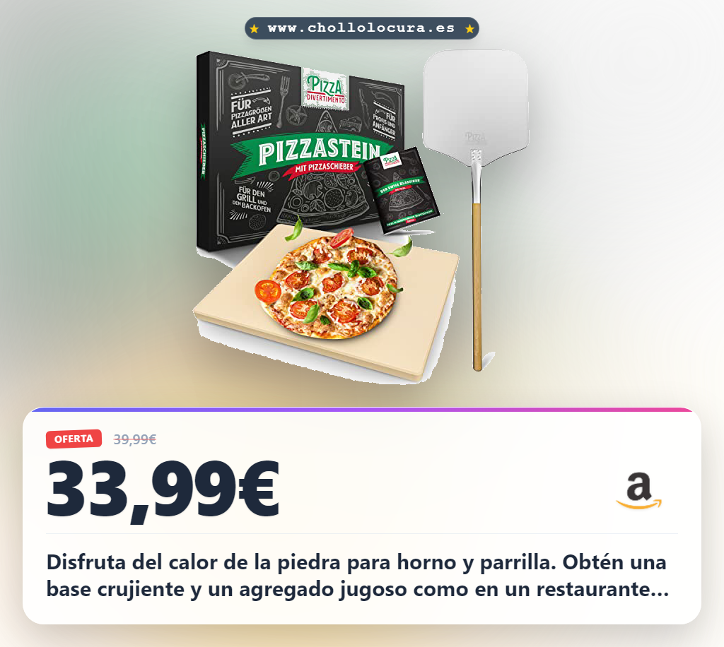 Aprovecha la piedra para horno pizza Divertimento con pala y disfruta del calor en gas y parrilla