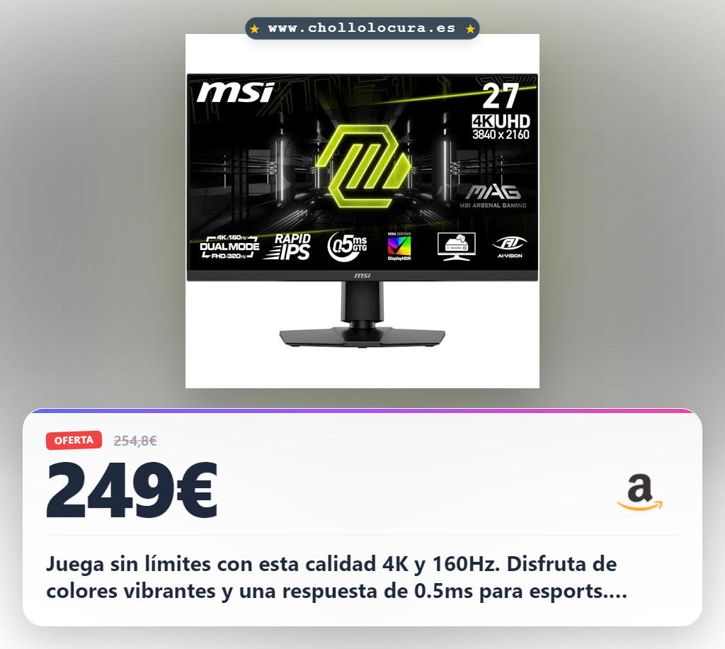 Consigue el monitor gaming 4K UHD 27 pulgadas con modo dual y tecnología Eye Care al mejor precio