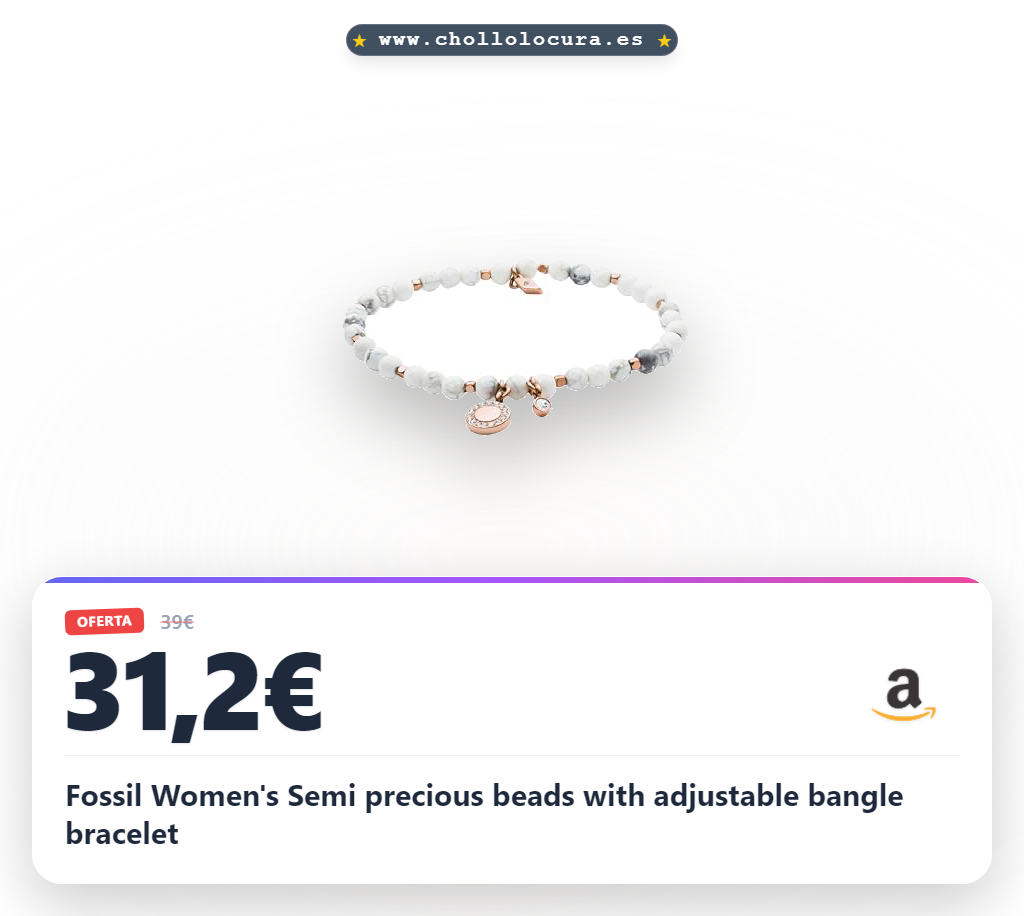 Fossil Women's Semi precious beads with adjustable bangle bracelet