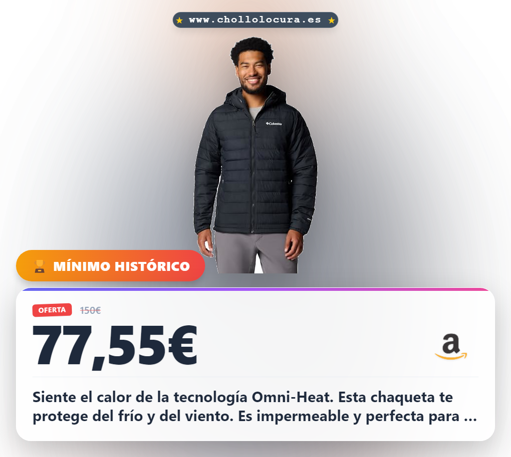 Aprovecha chaqueta Columbia Powder Lite II para hombre, repelente al agua y Omni-Heat para senderismo.
