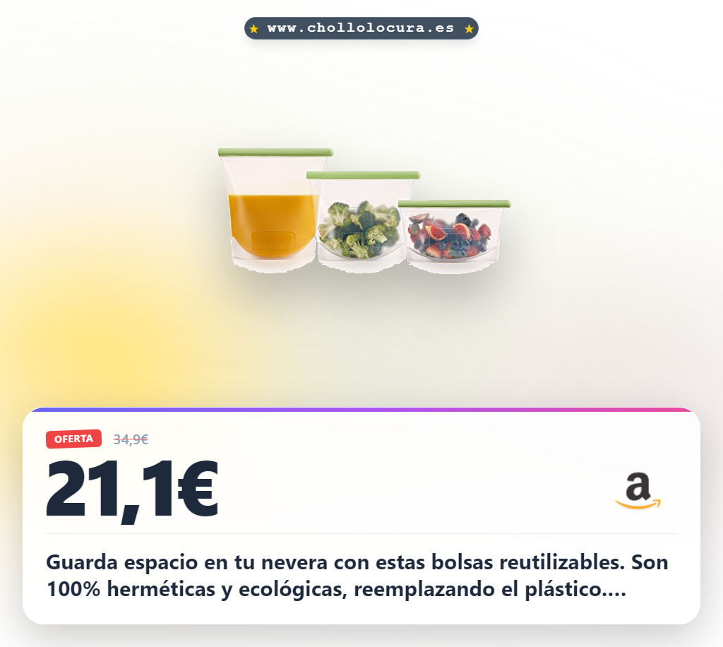 Aprovecha bolsas reutilizables herméticas 500/1000/1500 ml para tu nevera y reduce el plástico al mejor precio
