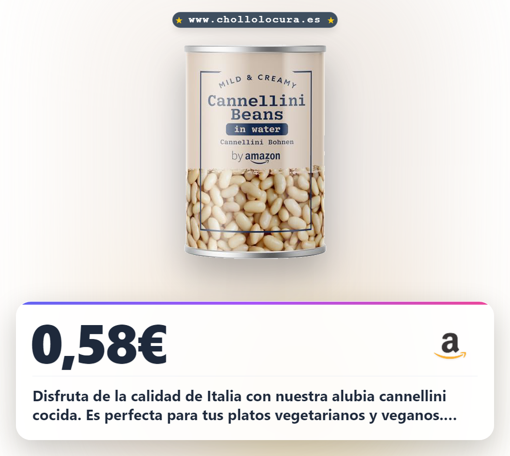 Encuentra la mejor alubia cannellini cocida 400g en oferta para tus recetas vegetarianas y veganas en Italia al mejor precio del año.