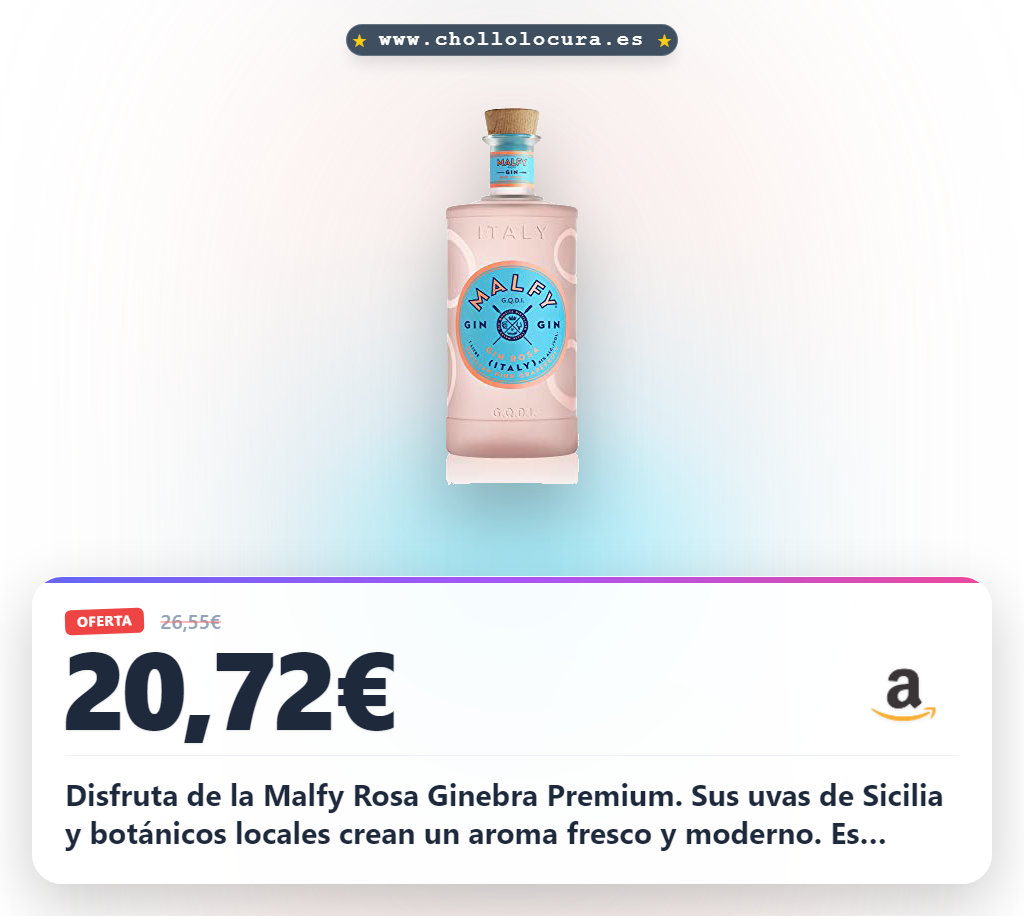Disfruta la Malfy Rosa Ginebra Premium con uvas de Sicilia y botánicos locales al mejor precio